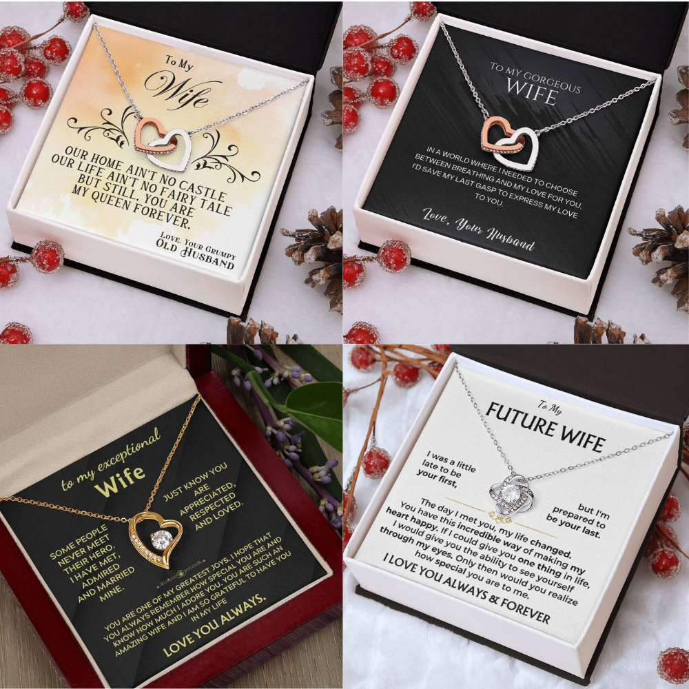 Gold-tone heart pendant necklace with clear CZ halo and gift box