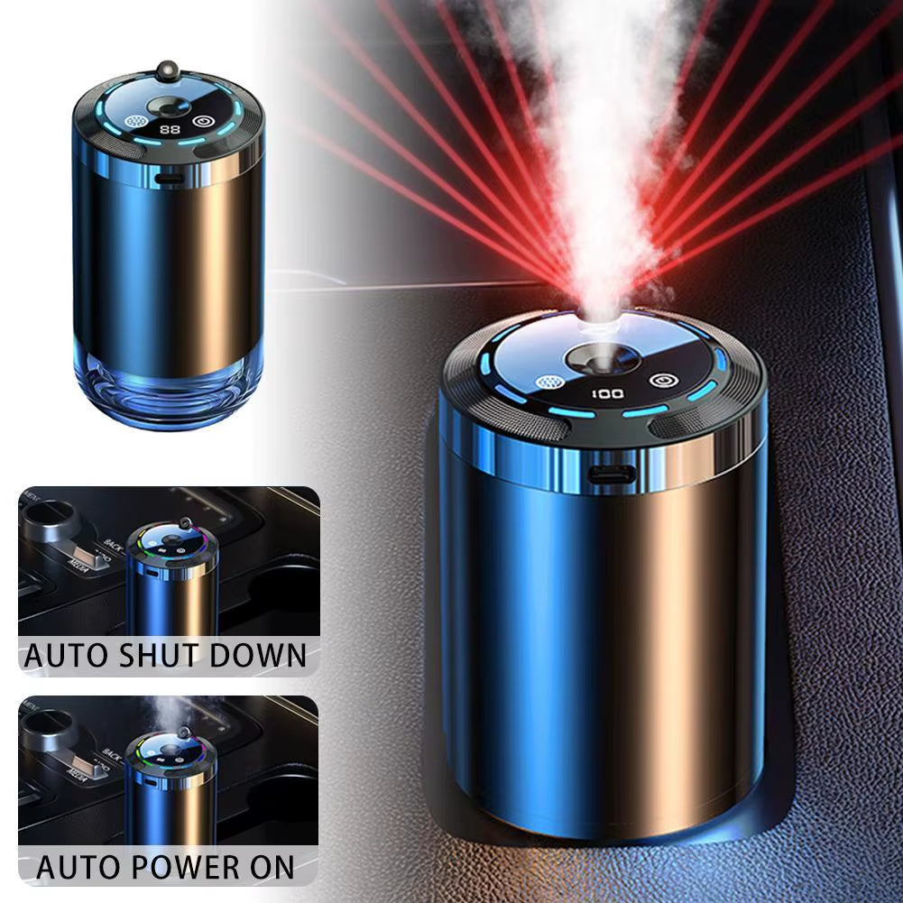 Smart Car Air Freshener, Rechargeable Car Aroma Diffuser, 5 Levels of Adjustable Intelligent Car Diffuser