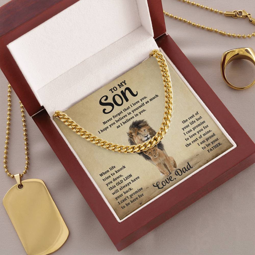 Gold-toned curb-link bracelet with dog portrait charm in gift box