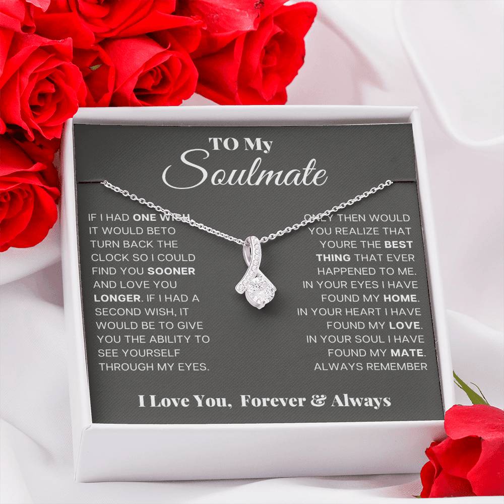 Silver-tone heart teardrop pendant necklace in gift box