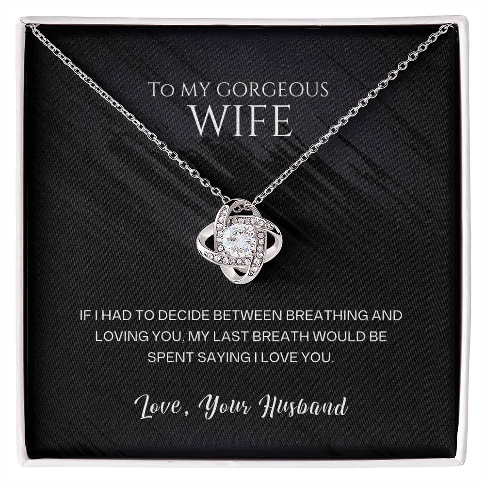 Silver-tone heart pendant necklace with sparkling stones and engraved message