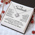 Soulmate heart pendant necklace with silver chain in gift box, message card included.
