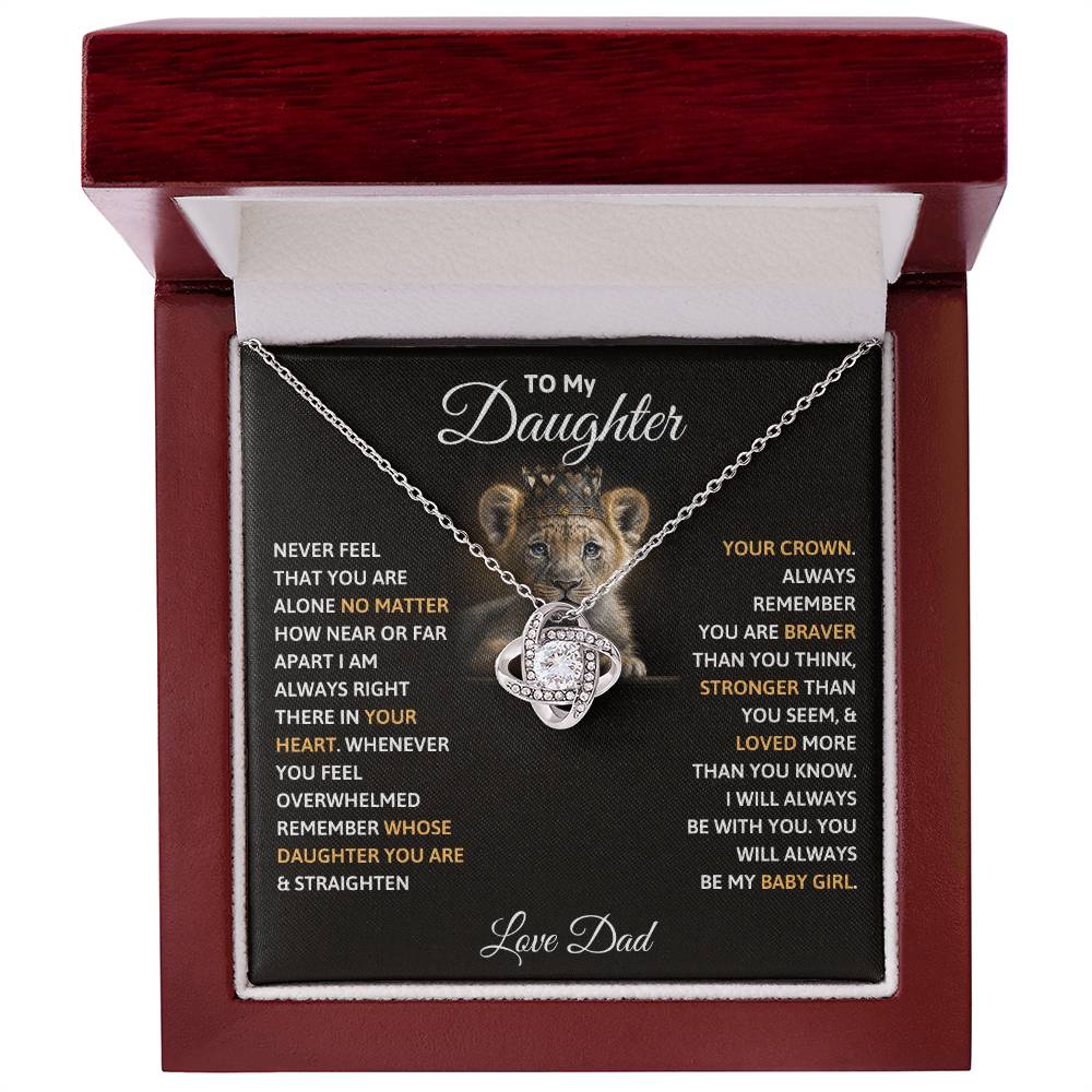 Silver-tone pendant necklace in red gift box with black insert and chain