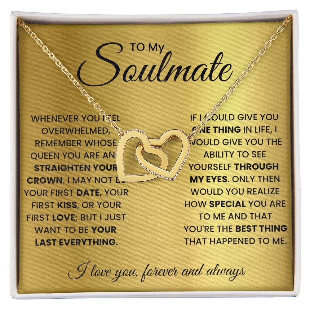 Heart pendant necklace in a gift box with heart charm and gold-tone chain