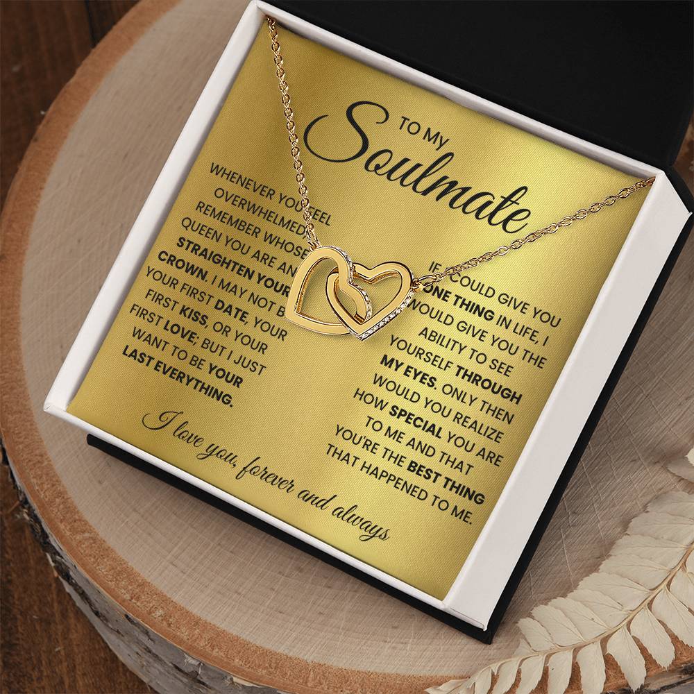 Heart pendant necklace gift set in an open box with gold-tone heart charm