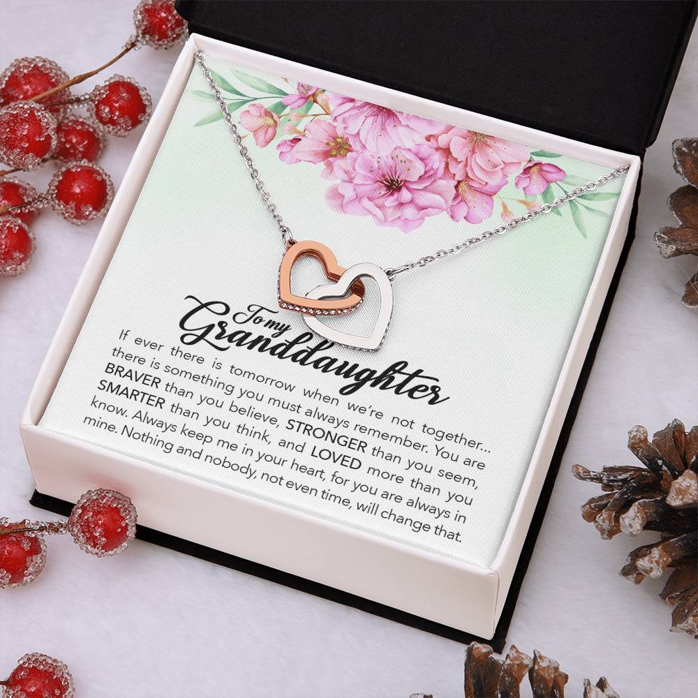 Silver-tone heart pendant necklace, floral gift box insert and chain