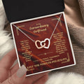 Interlocking hearts necklace with heart pendant and delicate chain