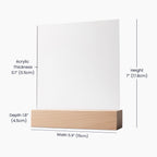 Acrylic square plaque size diagram: 7 in height, 5.9 in width, 1.8 in depth