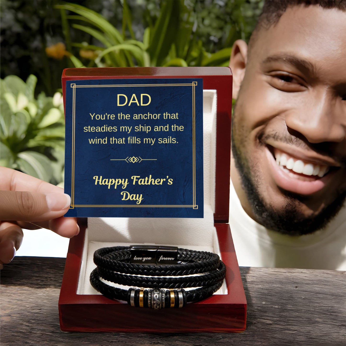 Men's Bracelet For an Happy Fathers Day Gift - Love you Forever