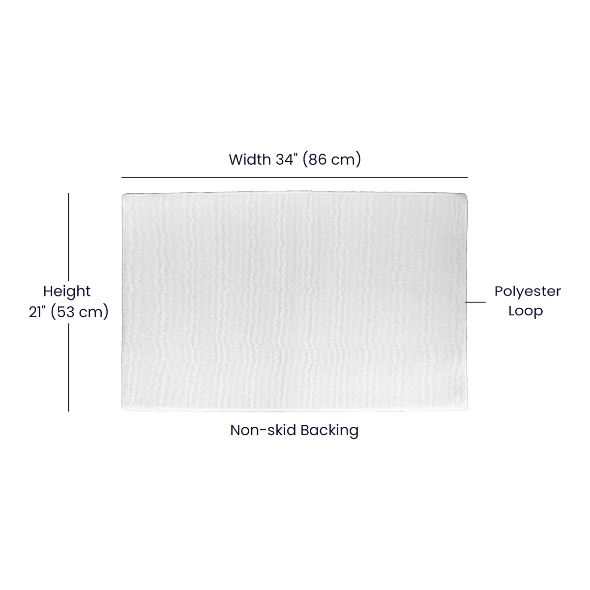 Rectangular polyester loop Halloween doormat with non-slip backing, shown blank