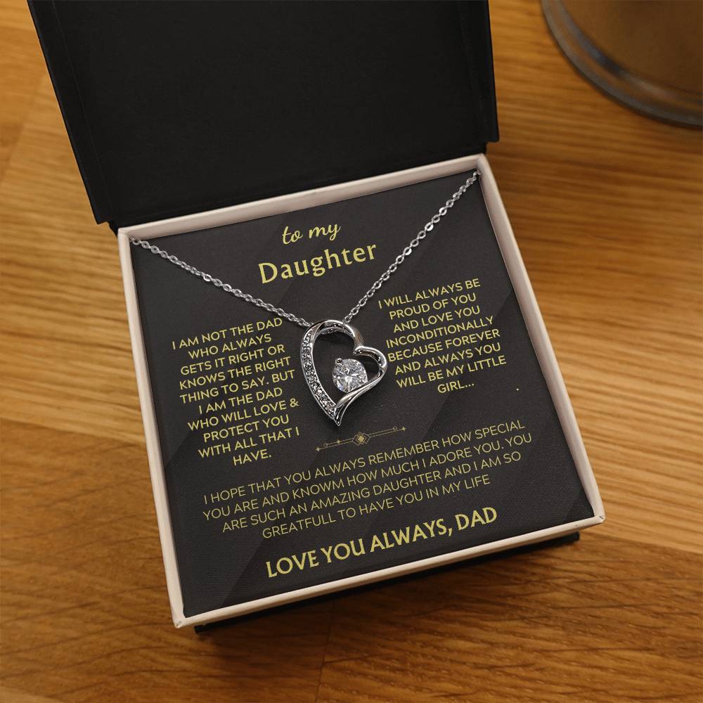 Silver heart pendant necklace with circular stone, in gift box with engraved message